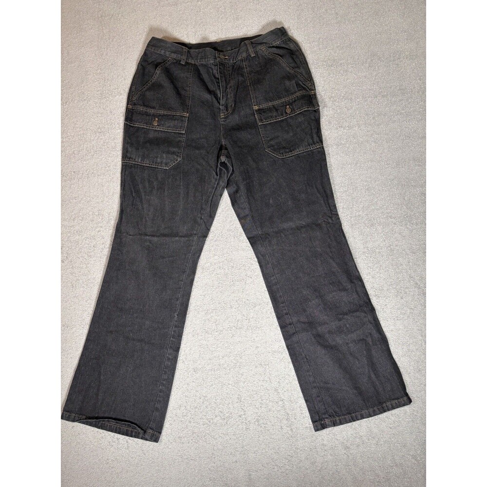 Lauren Jeans‎ Co Ralph Lauren Women Size 14w Fit 32x29 Cargo Jeans Dark Wash Y2K